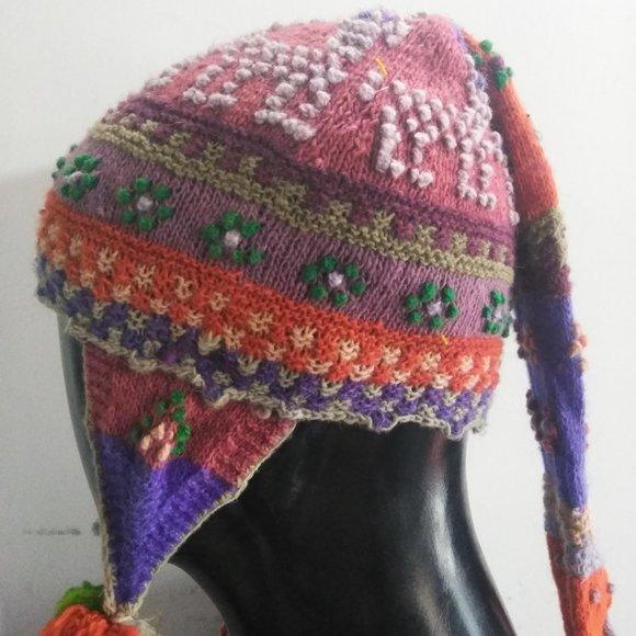 Peruvian chullo  hat warm winter woven in Andean culture wool for women main image 6
